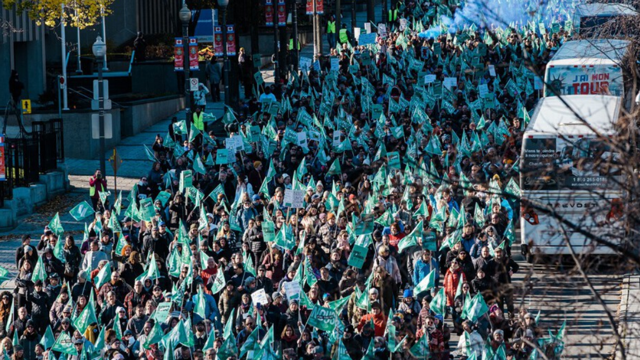 Une manifestation de la CSQ.