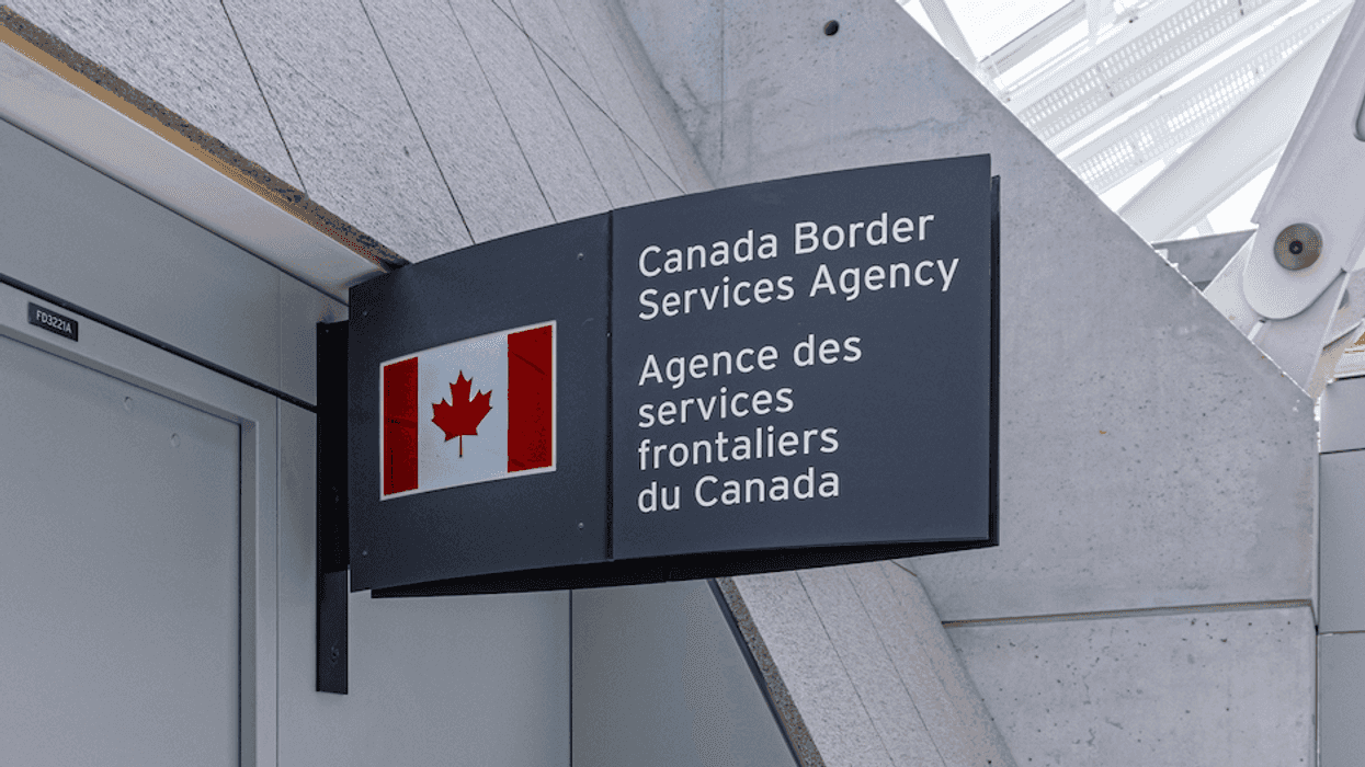 Une pancarte de l'Agence des services frontaliers du Canada.