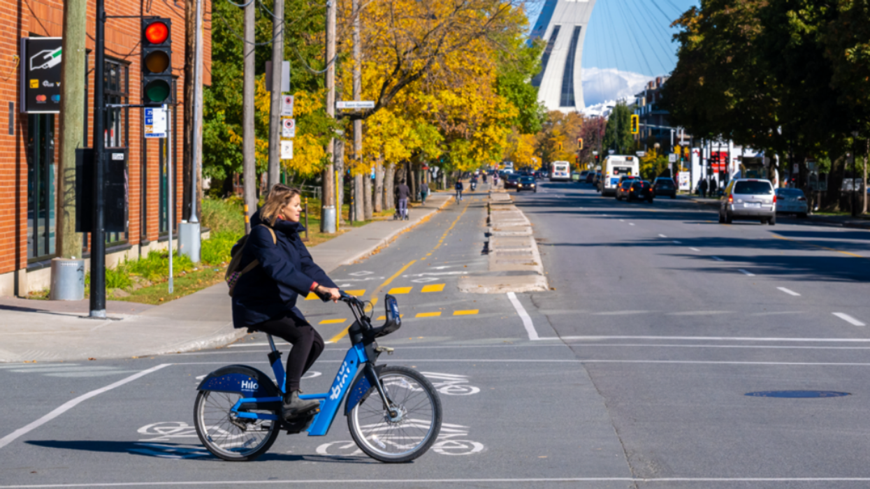Une piste cyclable à Montréal.