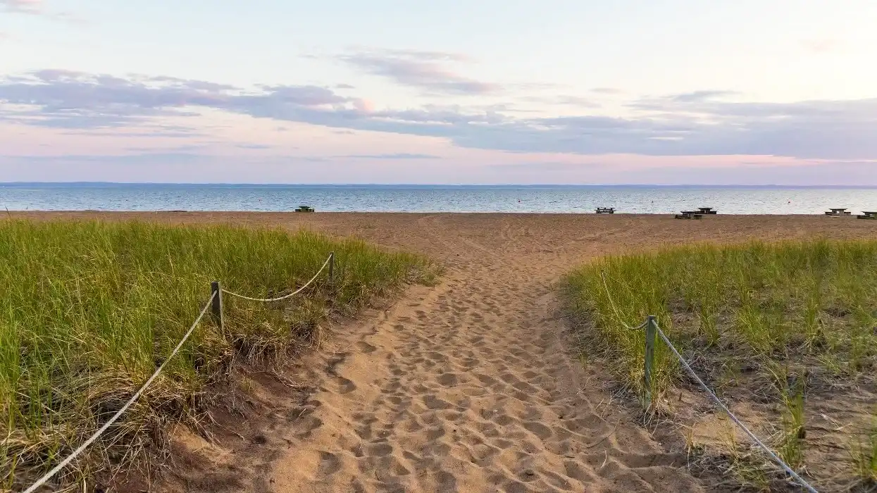 Une plage.