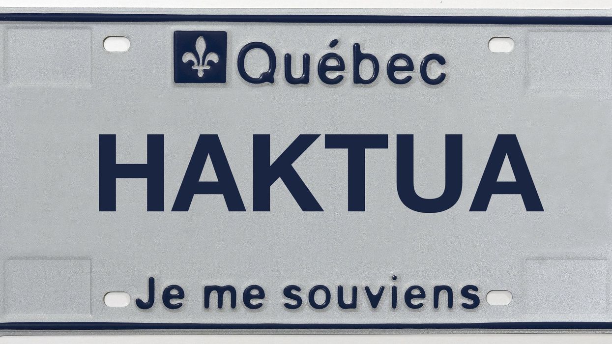 Une plaque d'immatriculation du Québec.