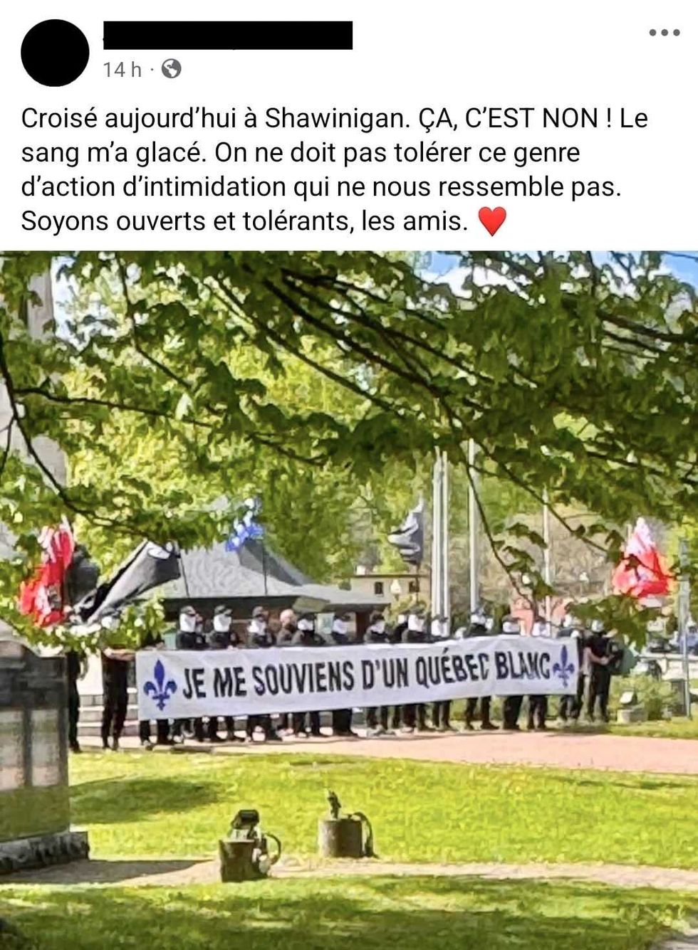 Une publication Facebook