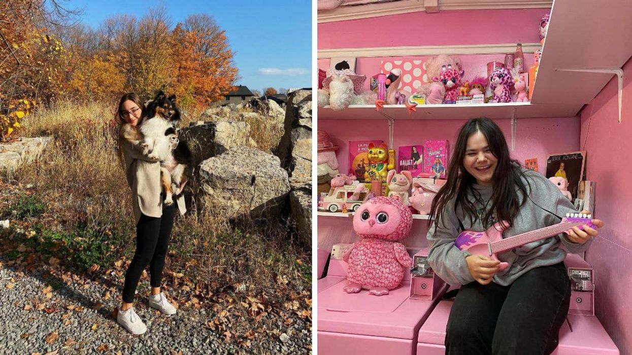 Une randonnée à Montréal en automne. Droite : La buanderie rose Chez Pinkita.