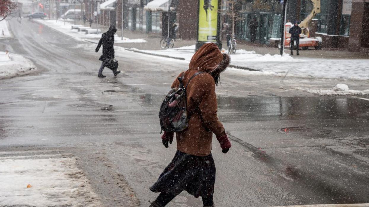 Une rue de Montréal sous la neige.