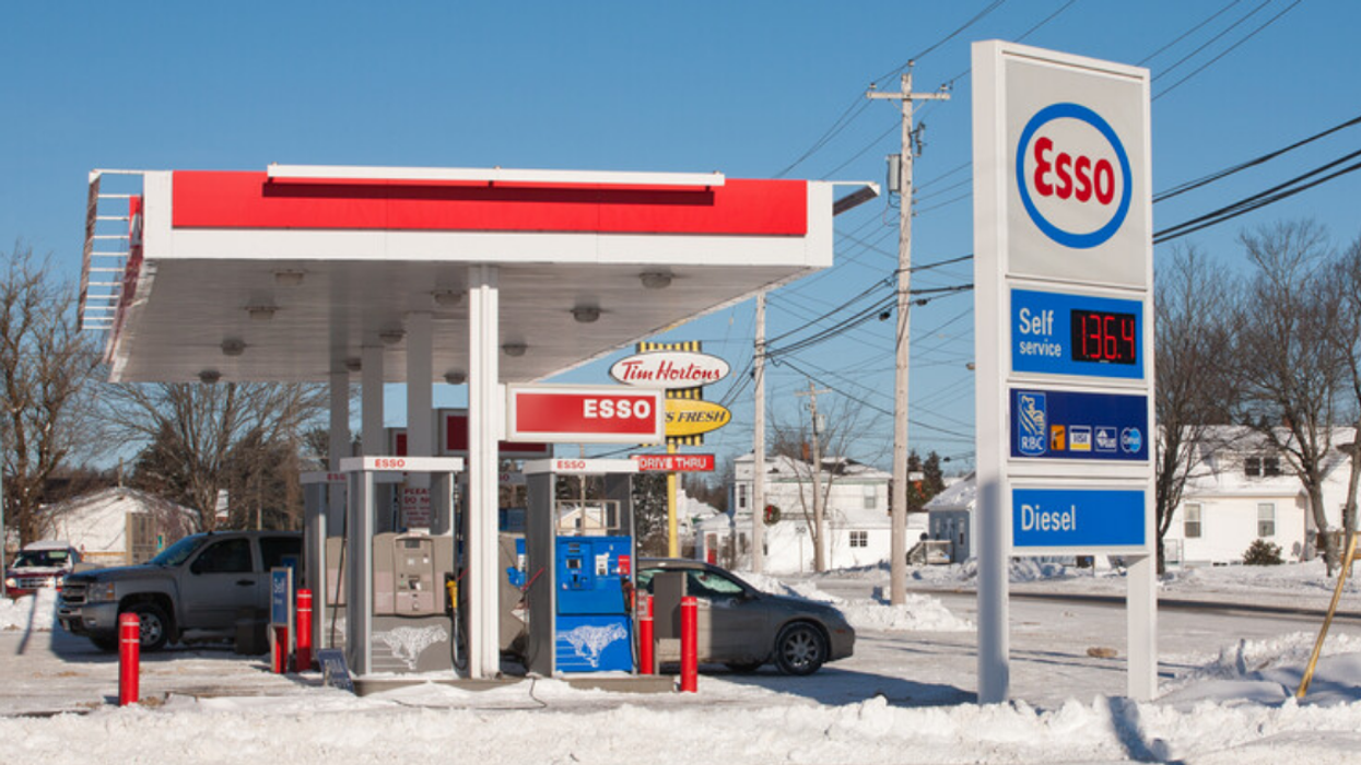 Une station-service.