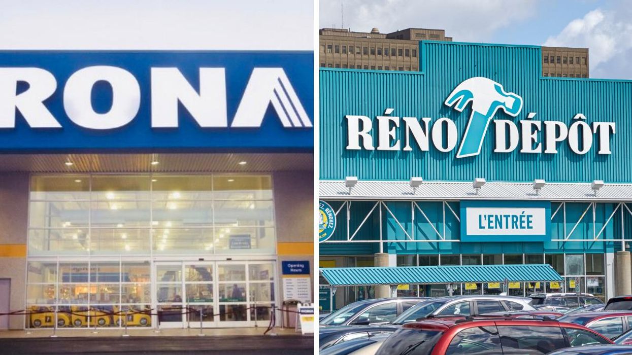 Une succursale Rona. Droite : Réno-Dépôt.