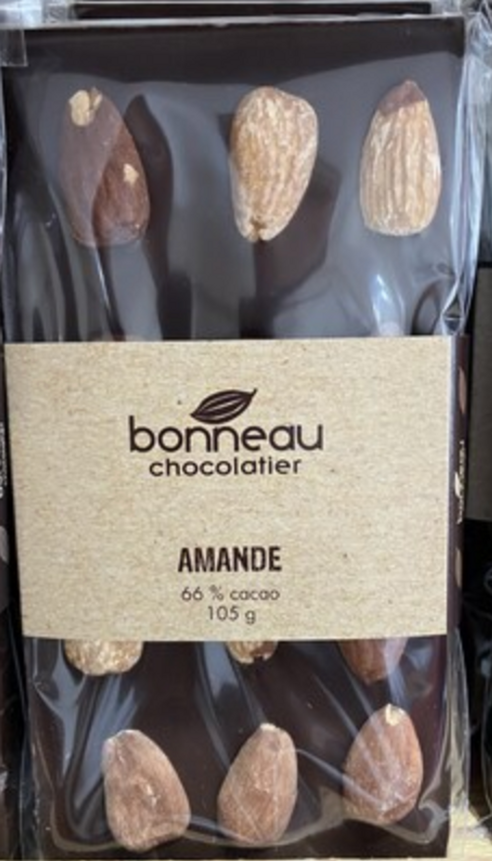 Une tablette de chocolat de la Chocolaterie Bonneau. 