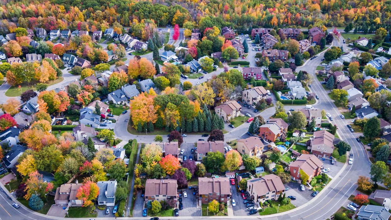 Une vue sur un quartier résidentielle sur la Rive-Sud de Montréal.