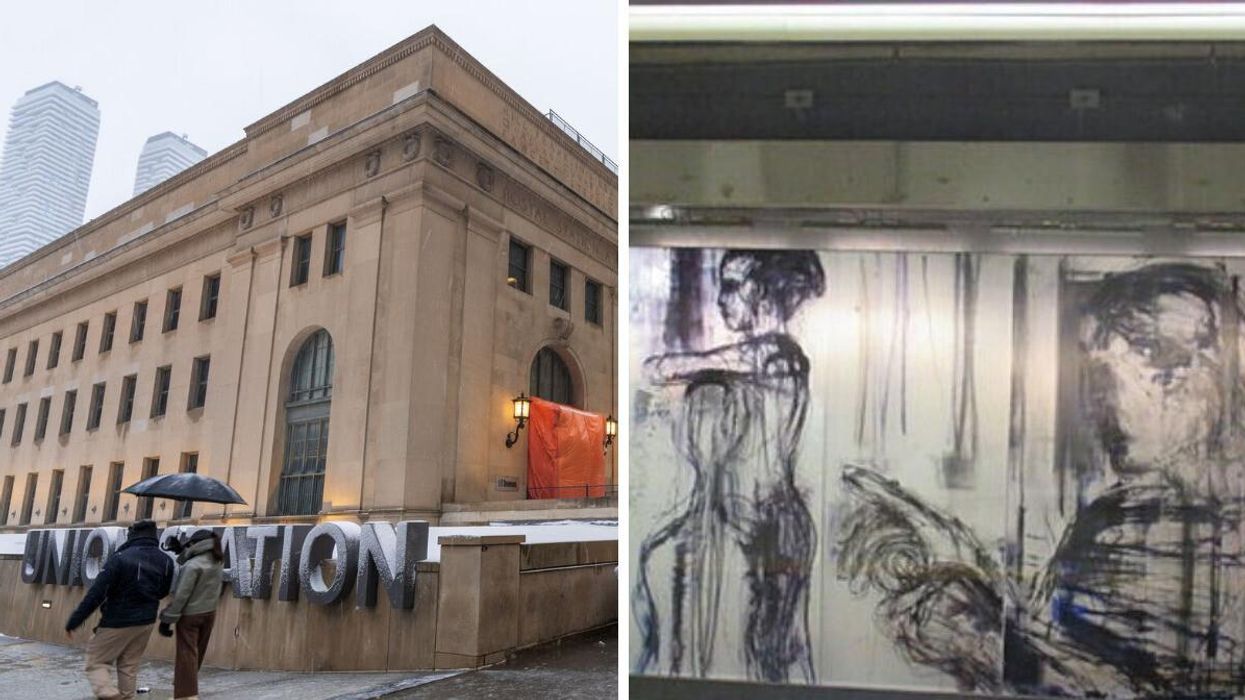 Union Station in the winter. Right: A section of Zones Of Immersion.