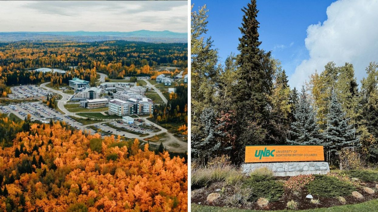 University of Northern British Columbia campus. Right: University of Northern British Columbia.