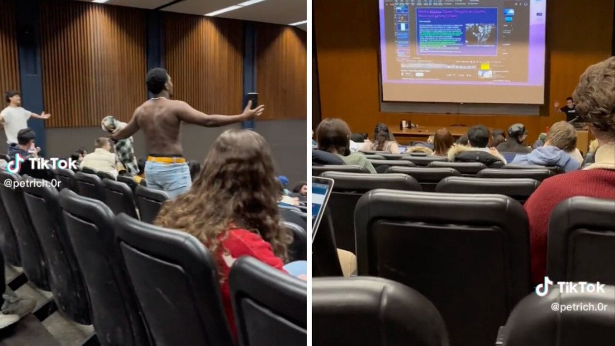 UofT students seen singing in class. 