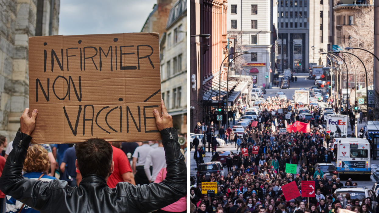 Vaccination obligatoire : Les professionnels concernés manifestent à Montréal
