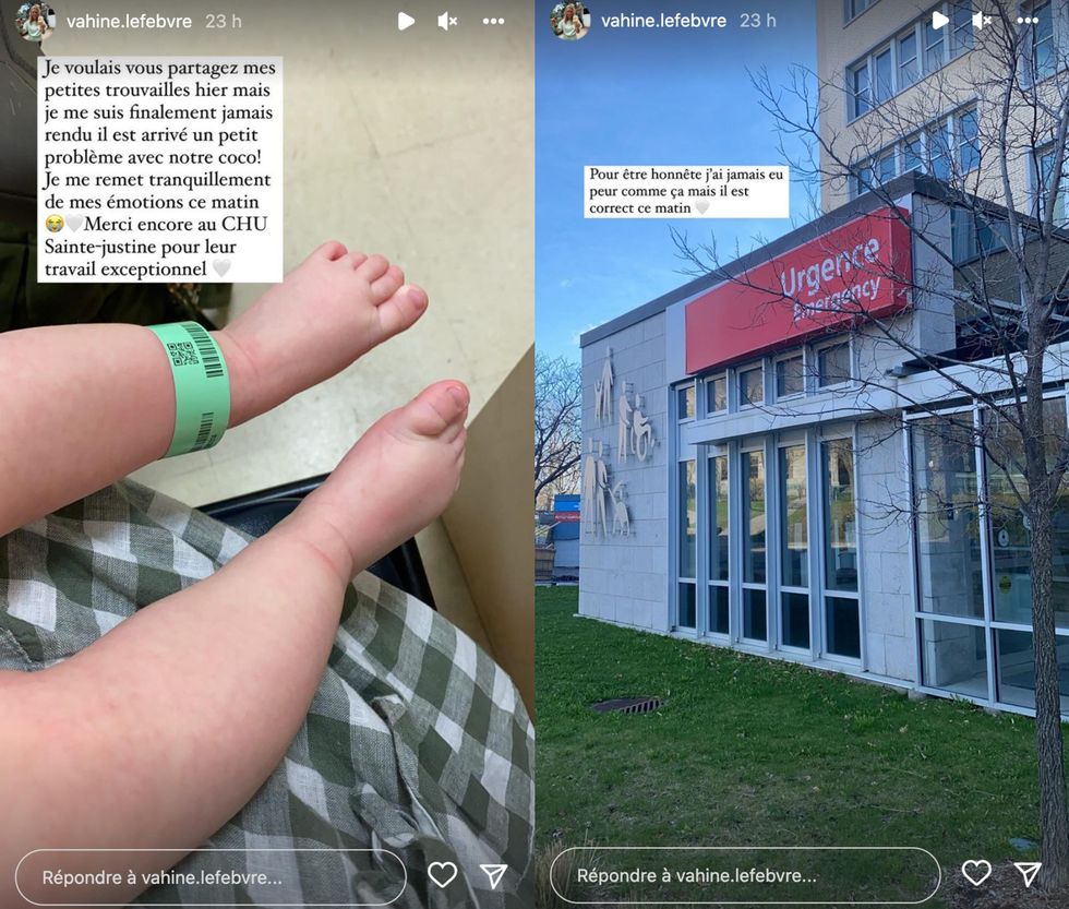 Vahin\u00e9 Lefebvre parle d'un incident avec son b\u00e9b\u00e9.