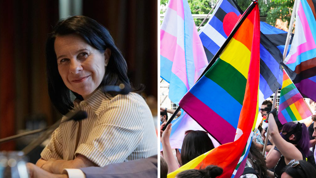 Valérie Plante. Droite : Le défilé de Fierté Montréal.