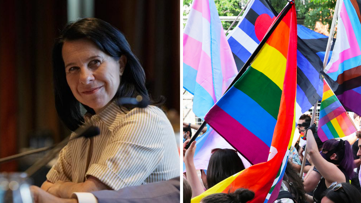Valérie Plante. Droite : Le défilé de Fierté Montréal.