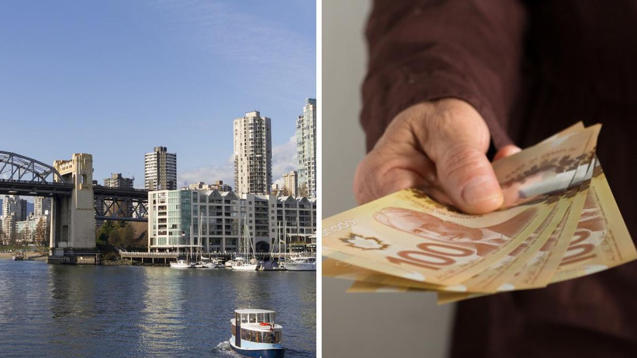 Vancouver, B.C. Right: Canadian money.
