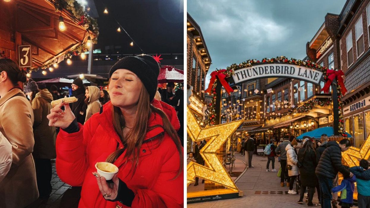 Vancouver Christmas Market. Right: District 1881 in BC.
