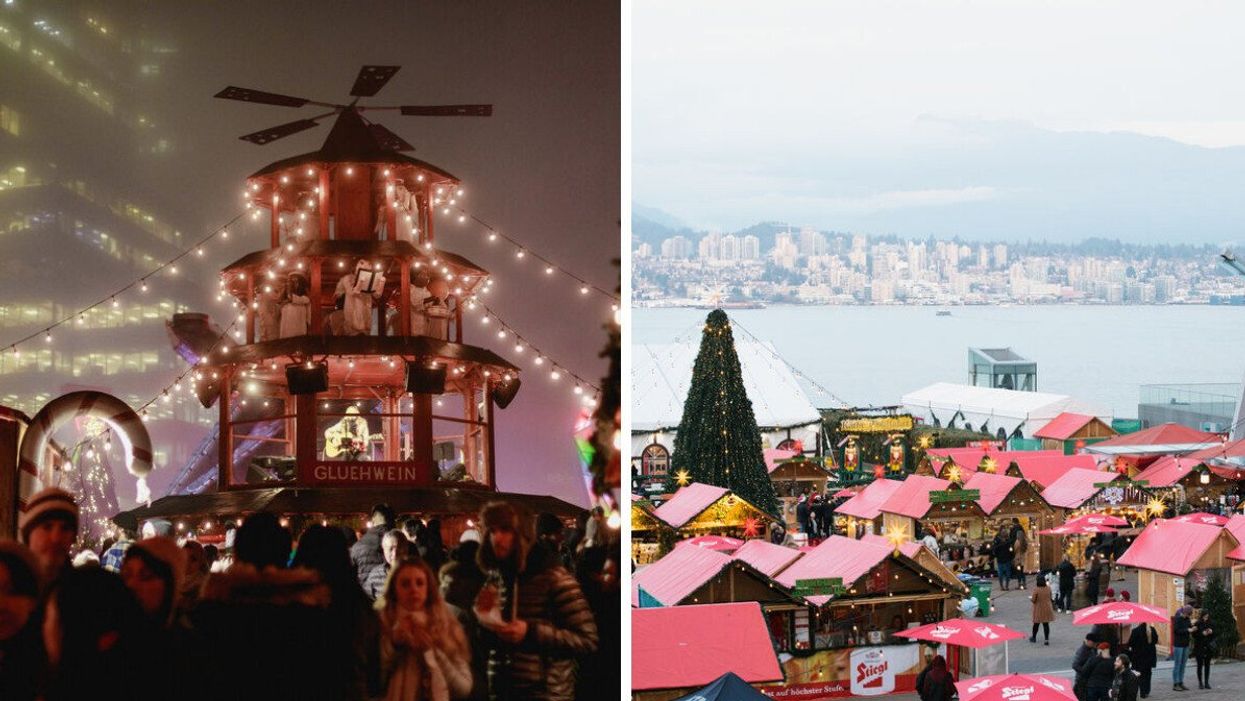 Vancouver Christmas Market set up in downtown Vancouver, B.C.