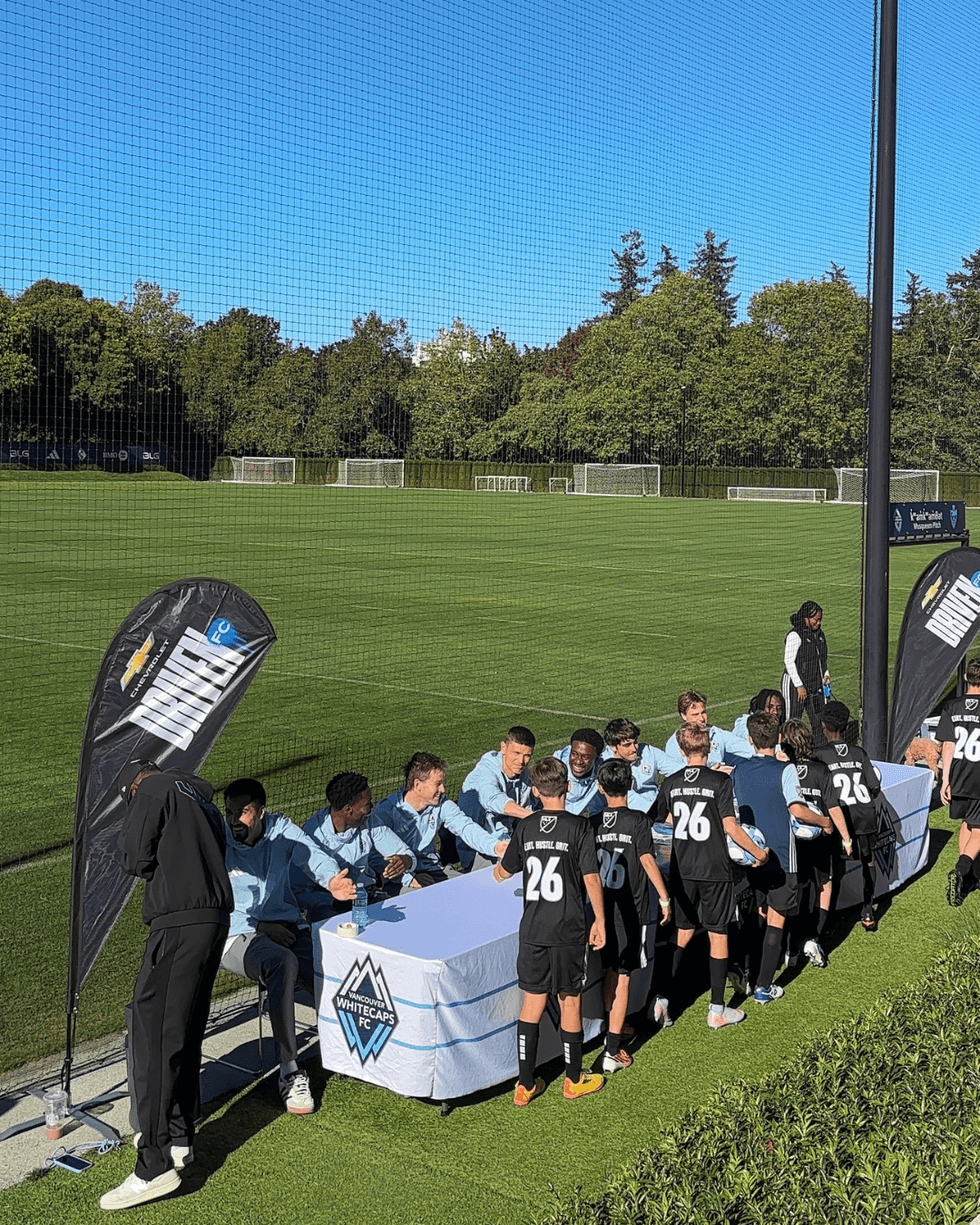 Vancouver Whitecaps FC players meet Chevrolet Driven FC participants.