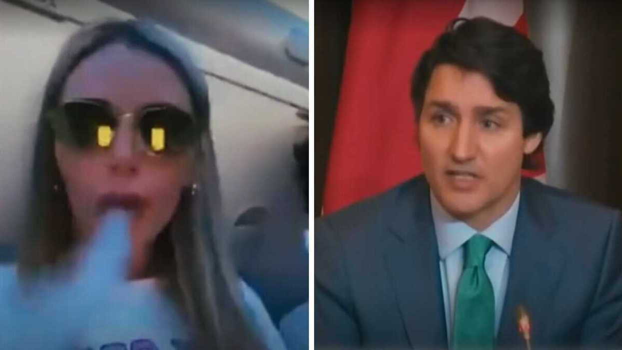Vanessa Sicotte (connue sous le nom de Vanessa Cosi), la « vapoteuse » de Sunwing. Droite : Justin Trudeau, ancien premier ministre québécois.