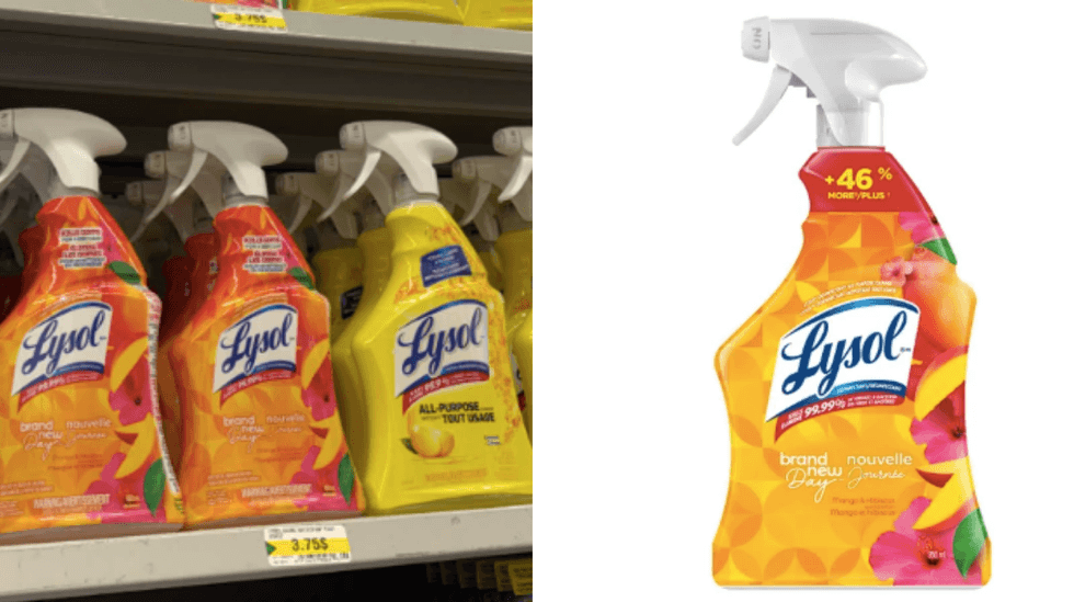 Vaporisateurs nettoyant tout usage Lysol.