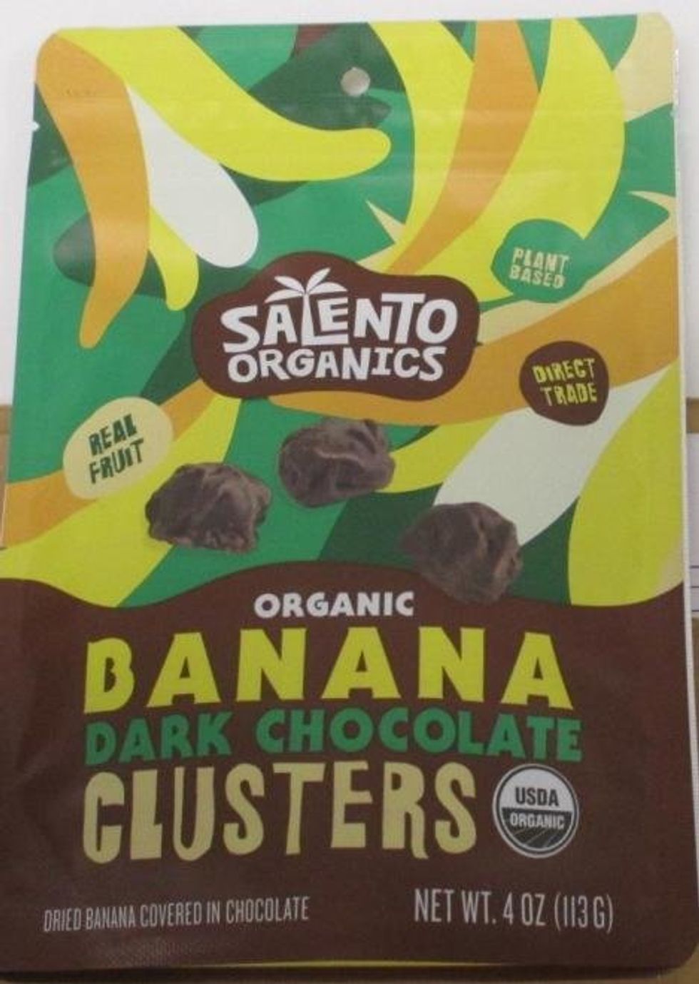 Various Salento Organics brand dark chocolate products.