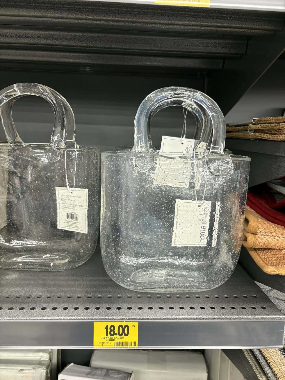 Vase de verre en forme de sac \u00e0 main au Tigre G\u00e9ant.