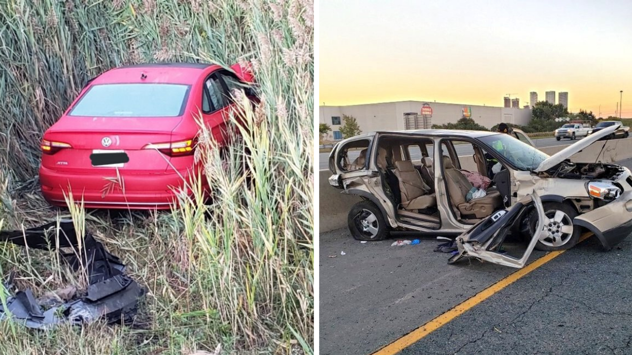 Vehicles in Hwy 400 crash.