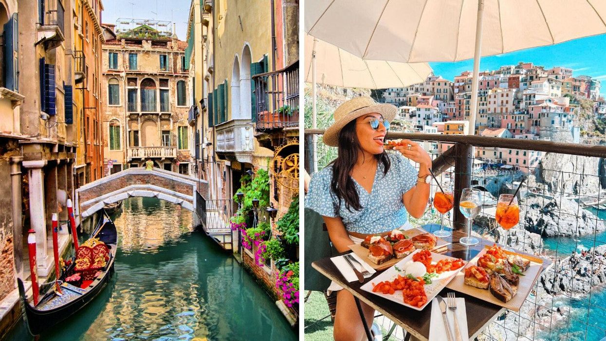 Venice, Italy. Right: Manarola, Italy.