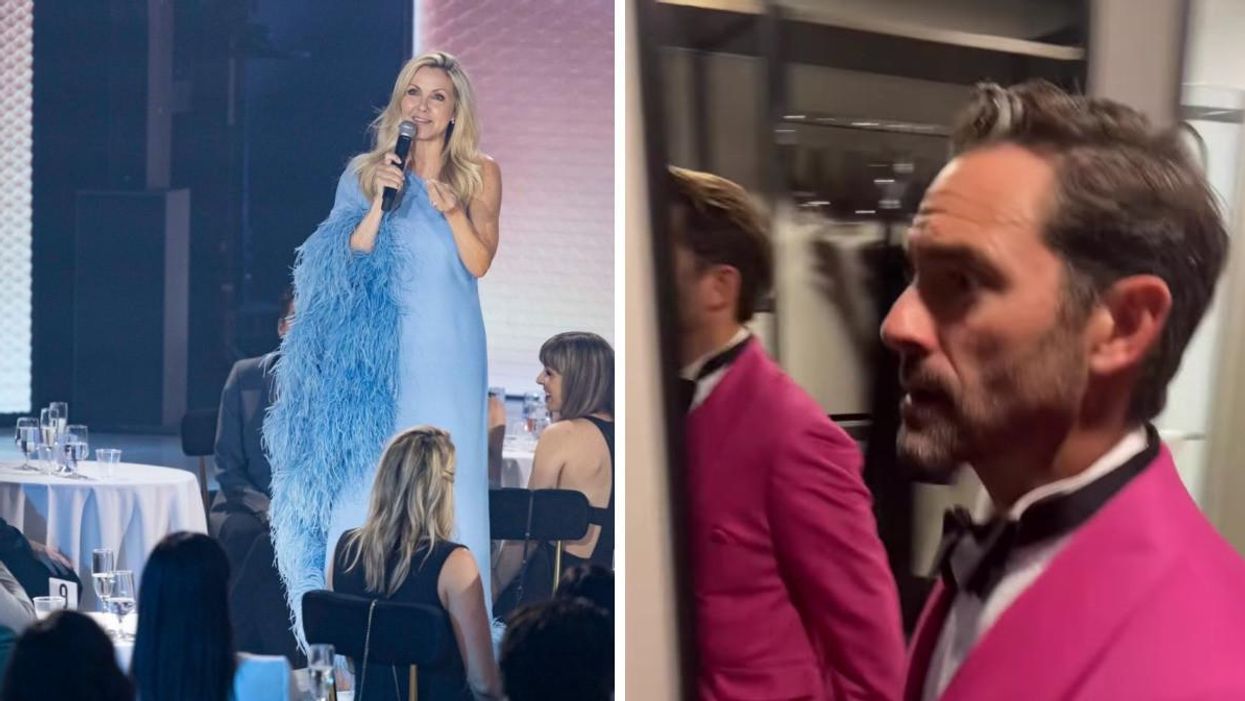 Véronique Cloutier aux Prix Gémeaux. Droite : Guillaume Lemay-Thivierge.