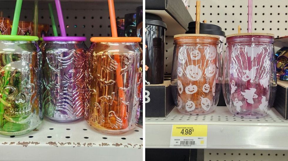 Verre \u00e0 paille et couvercle.