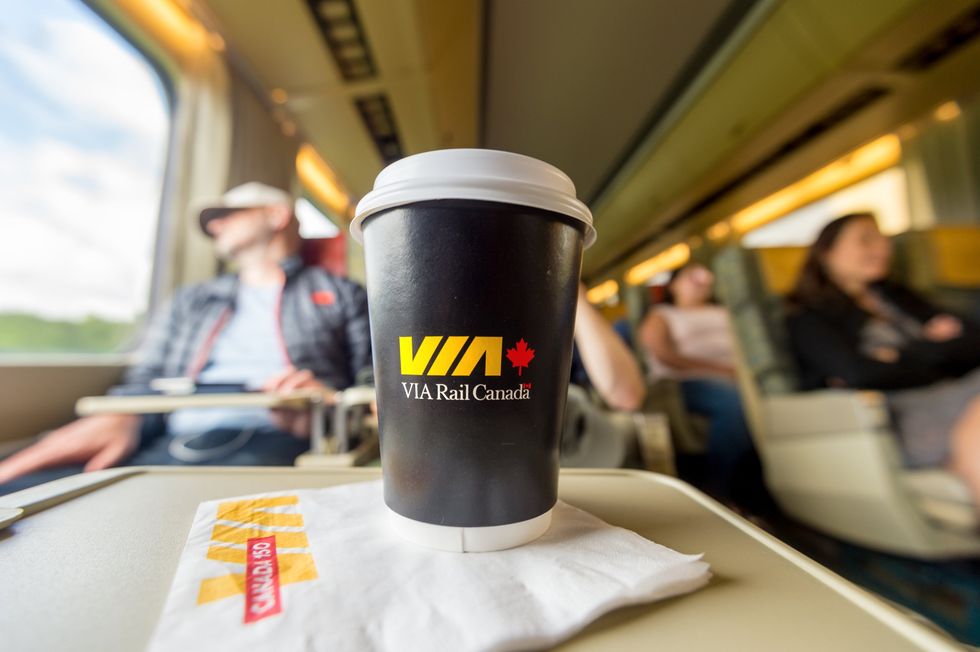 VIA Rail coffee cup.