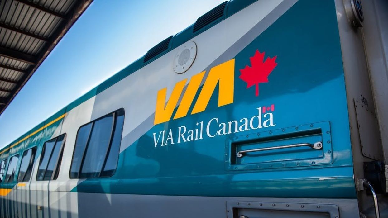 via rail trail at a train station in canada