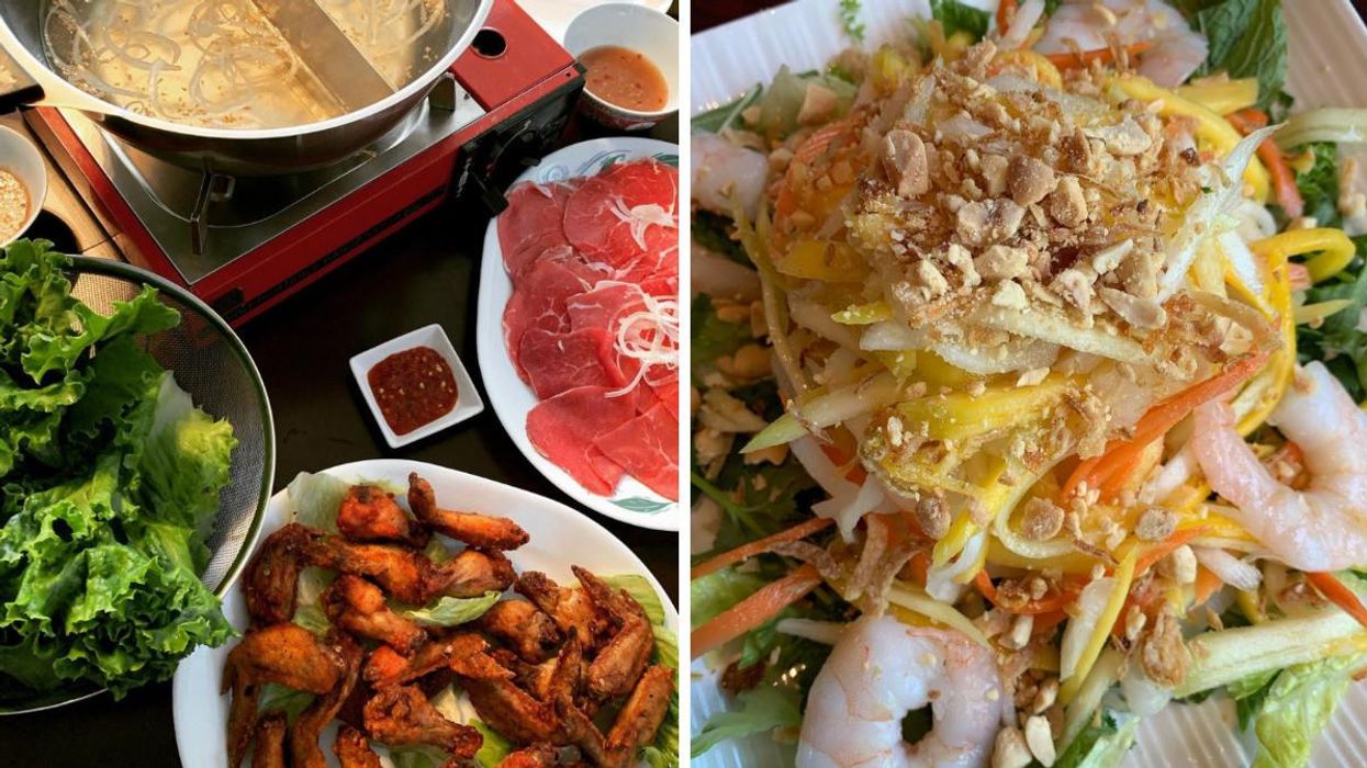 Vietnamese dishes. Right: Vietnamese dish.