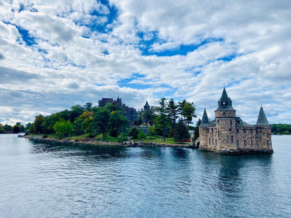 View of Boldt Castle in Thousand Islands, Gananoque from City Cruises boat.