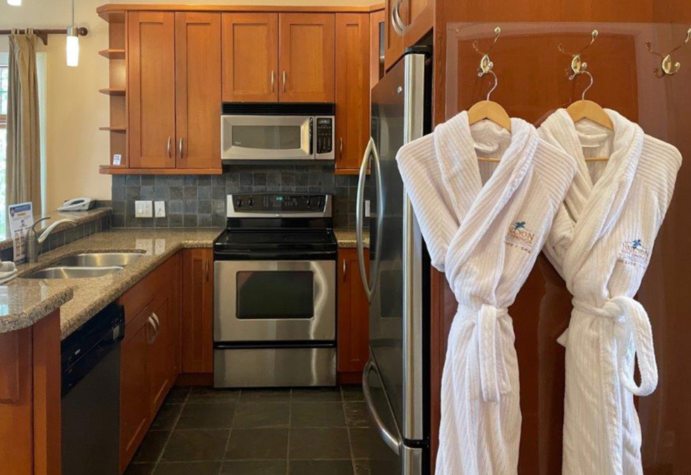View of the kitchen in the condo.