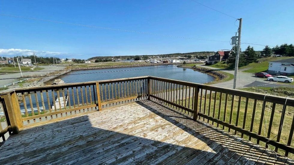 View of the water from the deck.