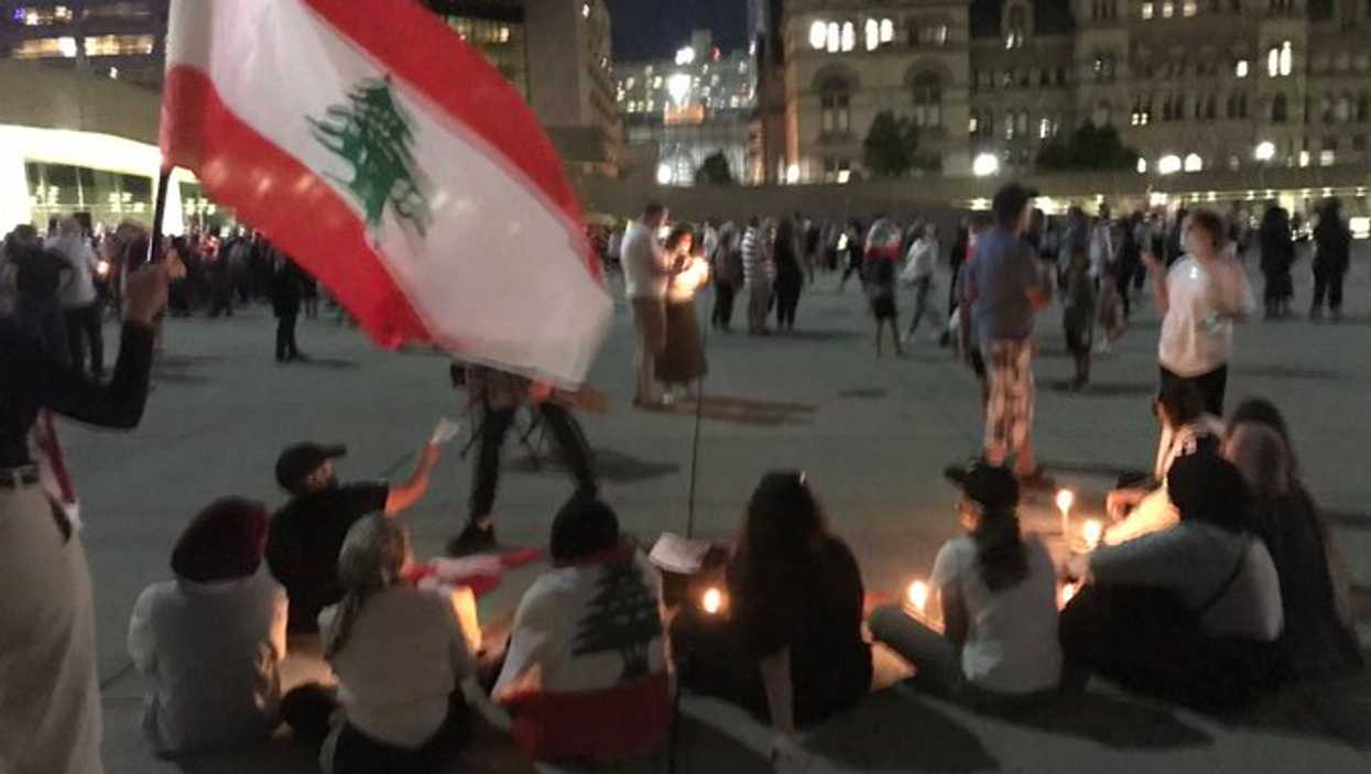Vigil At Nathan Phillips Square Honoured The Victims Of The Beirut Explosion (PHOTOS)