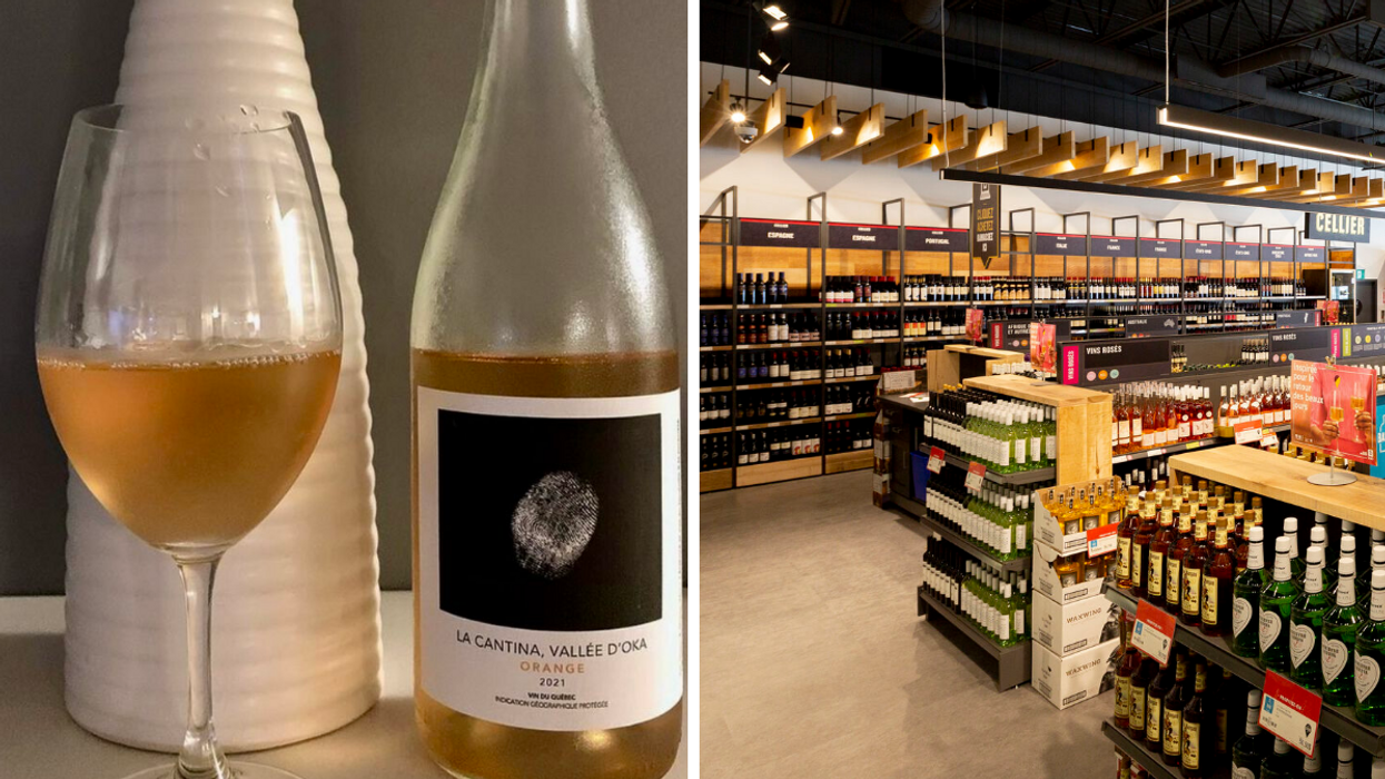 Vin orange. Droite : SAQ.