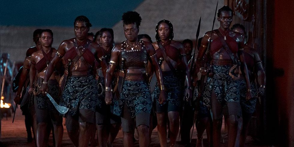 Viola Davis and the cast of The Woman King
