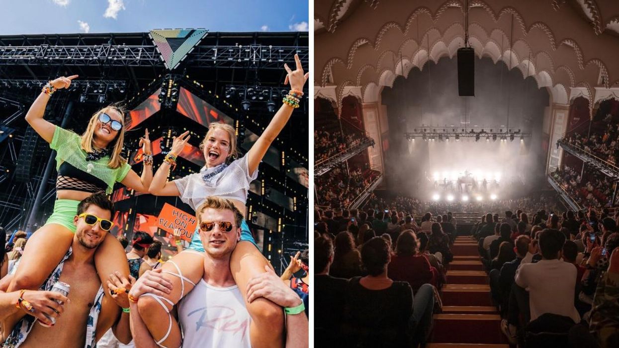 Vled Music Festival. Right: Inside Massey Hall.