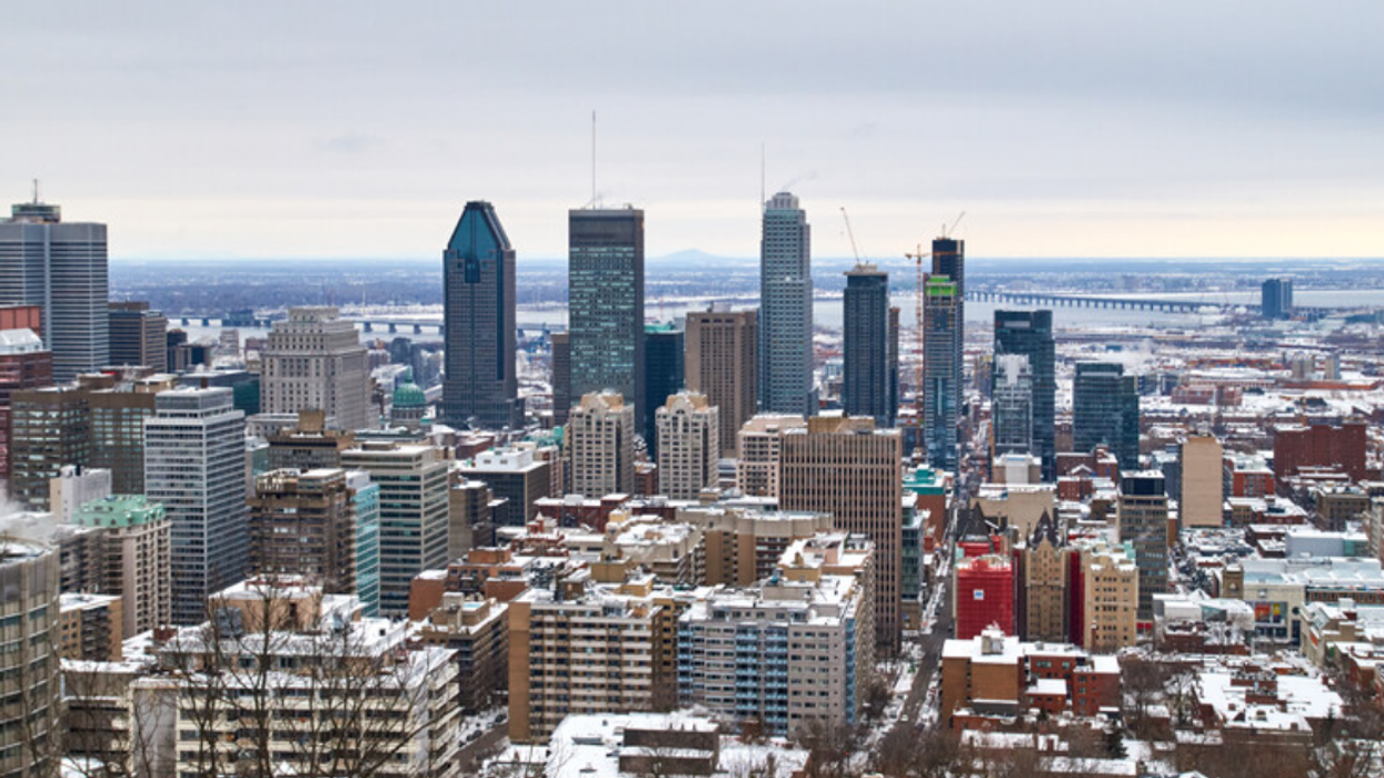 Vue de Montréal l'hiver.