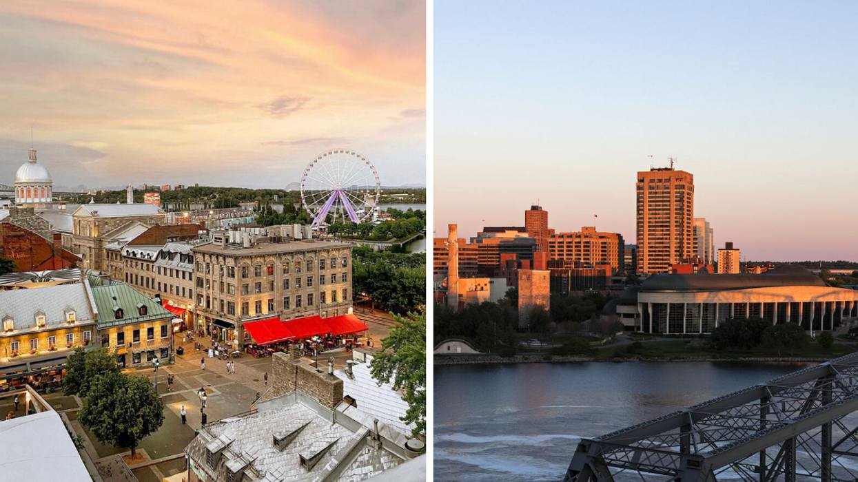 Vue Montréal. Droite : Vue Gatineau.