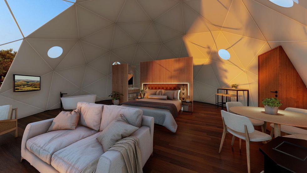 Vue sur la chambre du d\u00f4me.