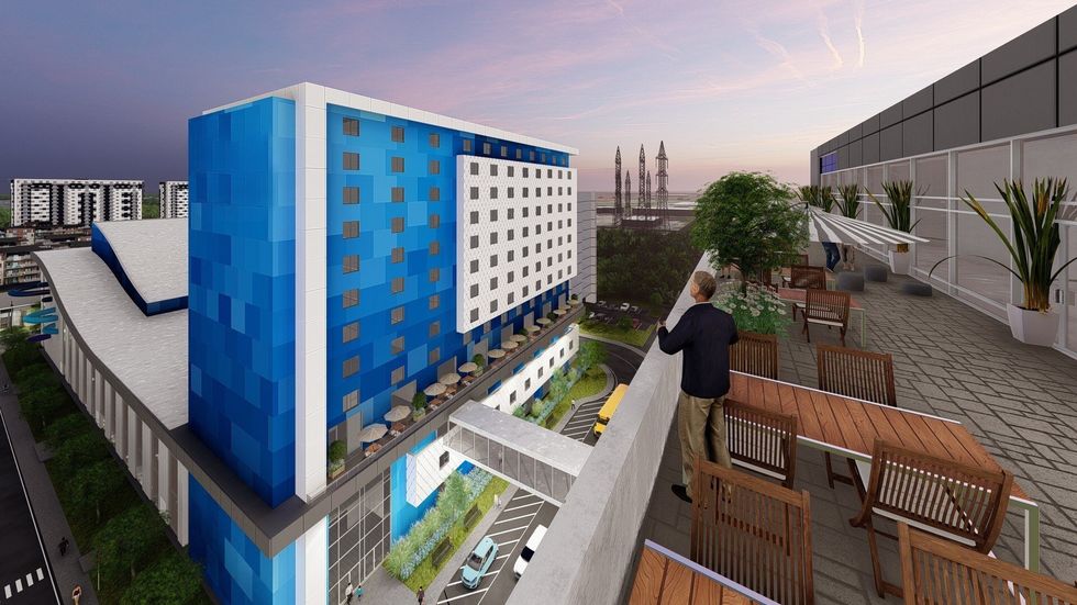 Vue sur le futur complexe de Mirabel.