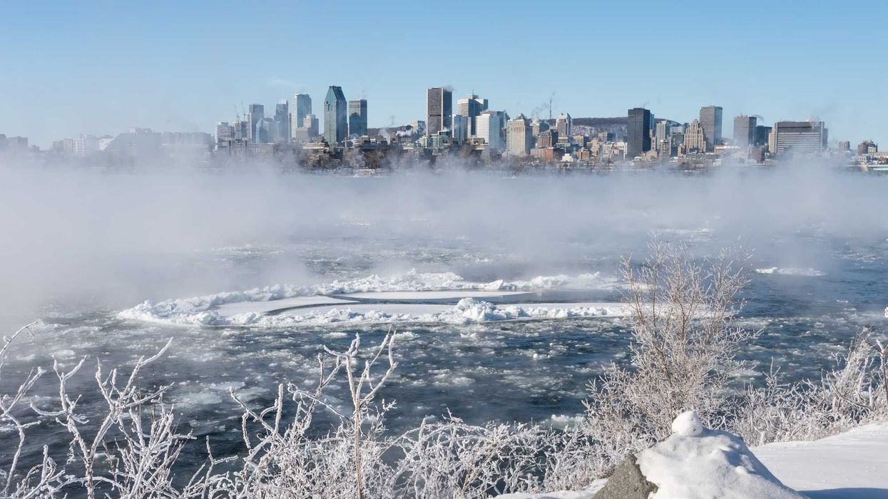 Vue sur Montréal en hiver.