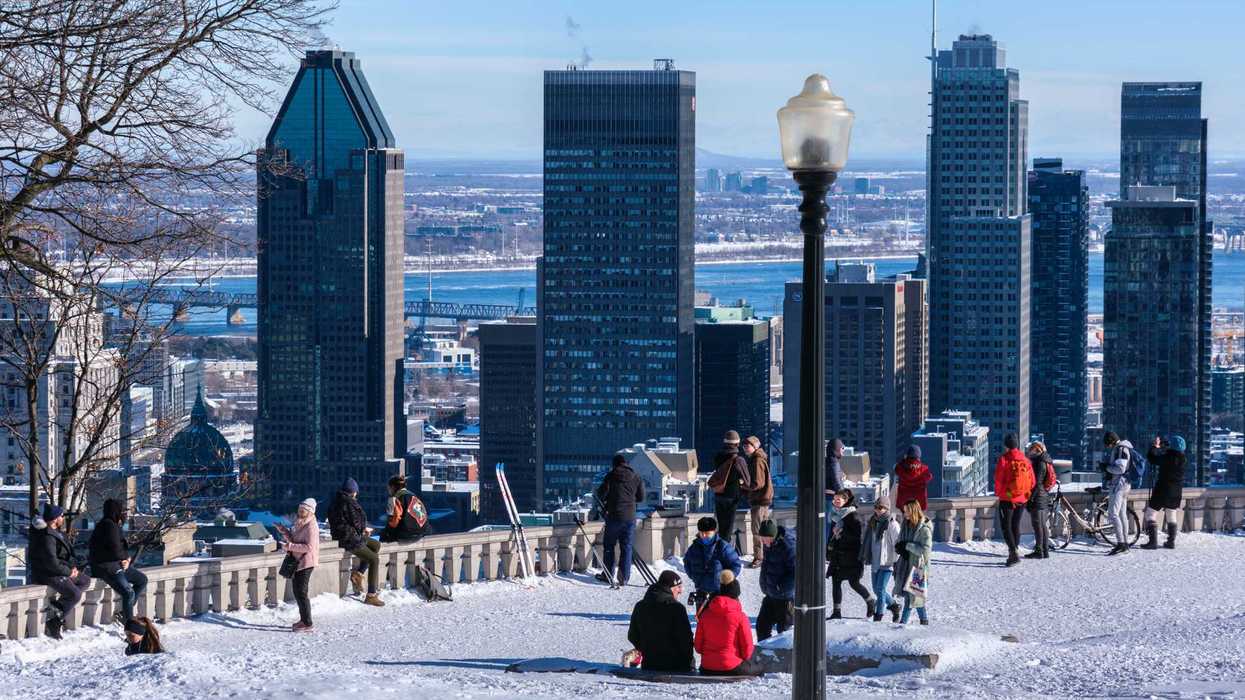 Vue sur Montréal en hiver.