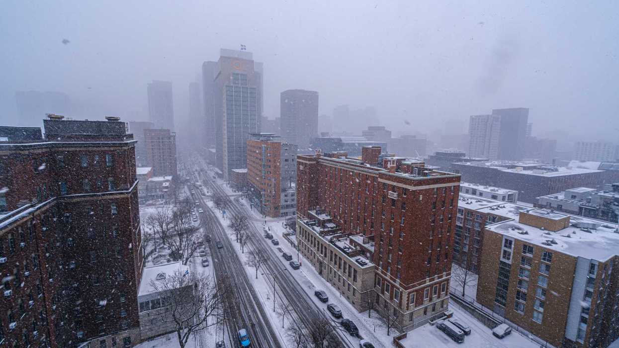 Vue sur Montréal sous la neige.