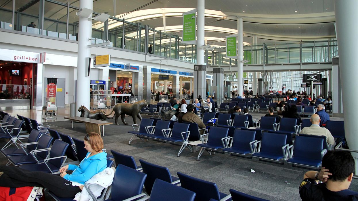 Waiting at the gate at Toronto Pearson Airport.