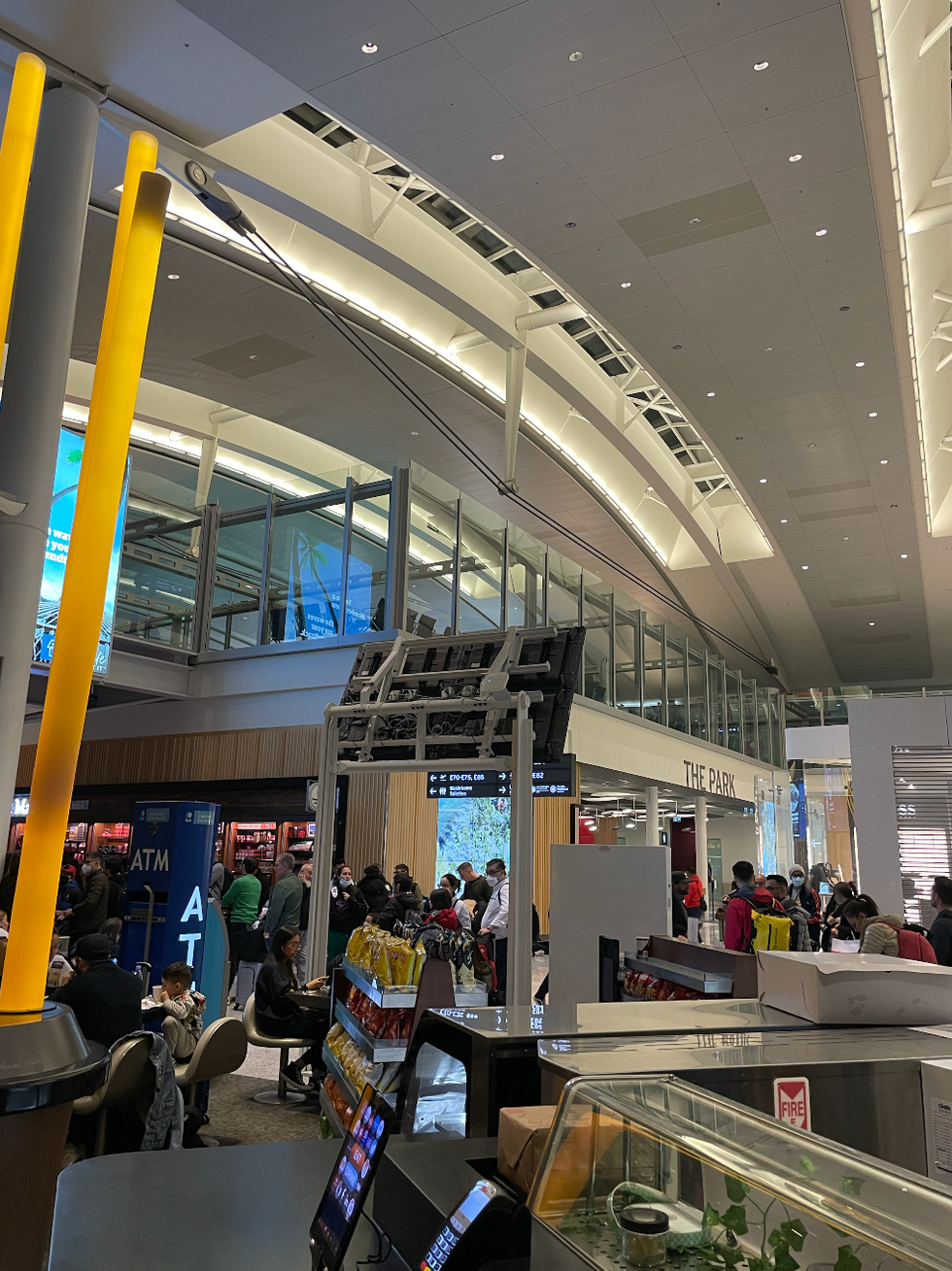 Waiting at the gate.